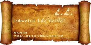 Lebovics László névjegykártya