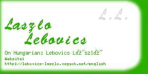 laszlo lebovics business card